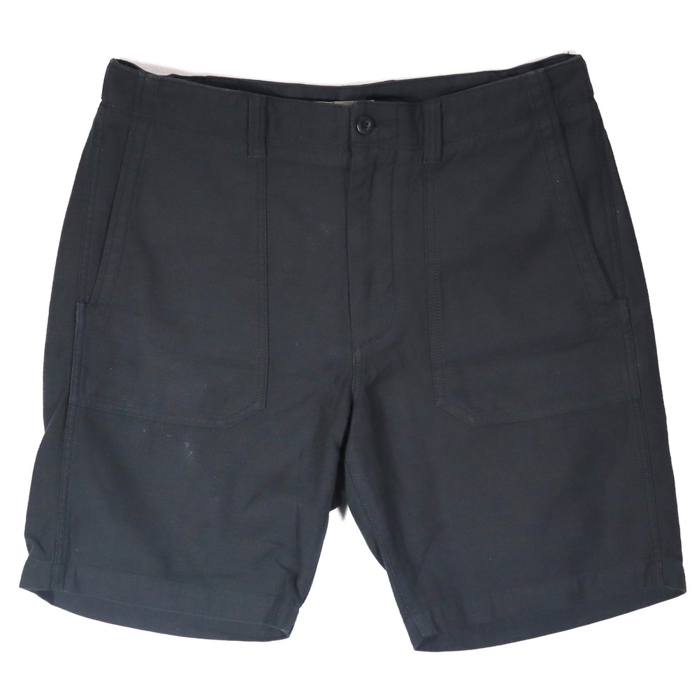 Madewell Military Utility Shorts Mens 33 Black Patch Pocket Cotton Casual 9" Ins